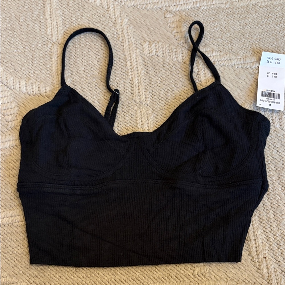 Gilly Hicks Black Ribbed Knit Top
